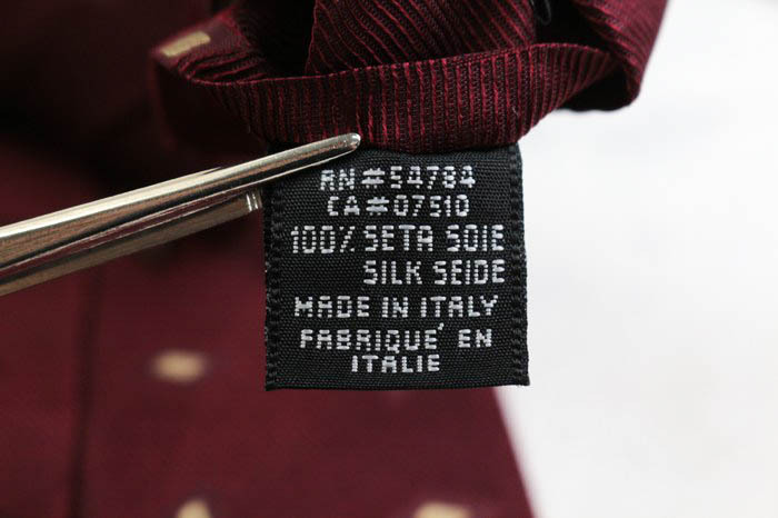 アルマーニコレッツォーニ ブランド ネクタイ 小紋柄 パネル柄 シルク イタリア製 メンズ ワインレッド ARMANI COLLEZIONIの画像5