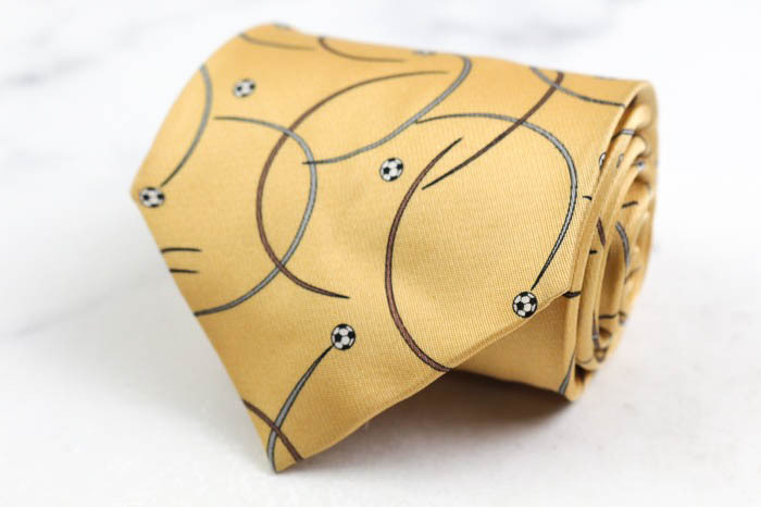 パナラ ブランドネクタイ サッカー パネル柄 シルク 日本製 PO メンズ イエロー PANARAの画像1