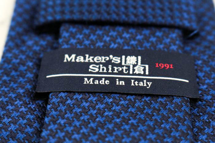 メーカーズシャツ鎌倉 ブランド ネクタイ チェック柄 シルク イタリア製 PO メンズ ネイビー MAKER'S SHIRT KAMAKURA 鎌倉シャツ_画像4