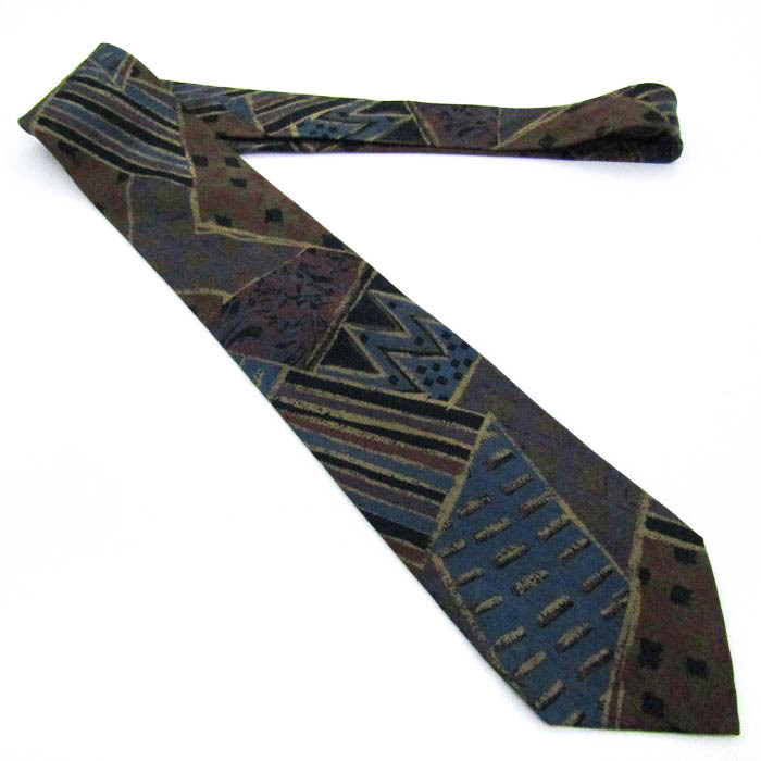  Renoma brand necktie panel pattern geometrical pattern silk men's navy renoma