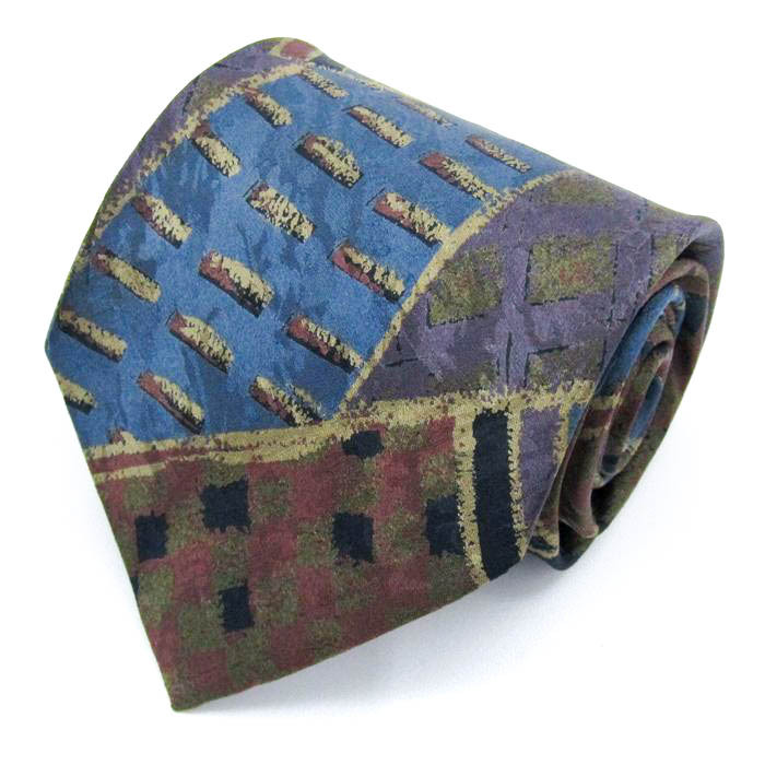  Renoma brand necktie panel pattern geometrical pattern silk men's navy renoma