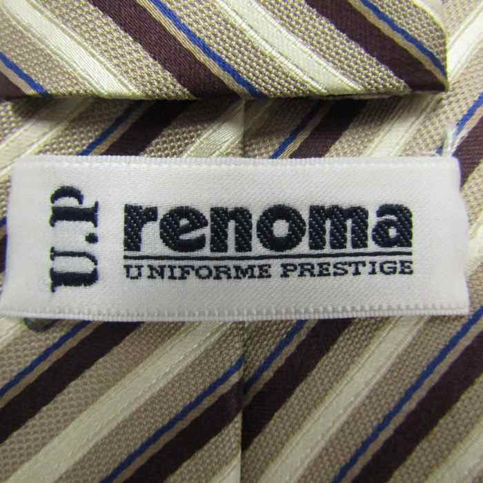 レノマ ブランド ネクタイ ストライプ柄 シルク メンズ ベージュ renoma_画像4