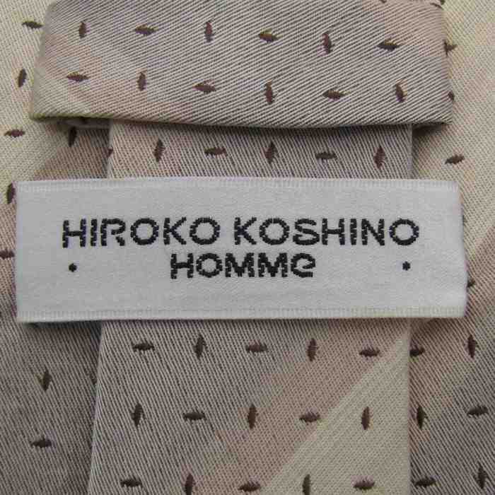 ヒロココシノ ブランド ネクタイ ストライプ柄 パネル柄 シルク メンズ オフホワイト HIROKO KOSHINO_画像4