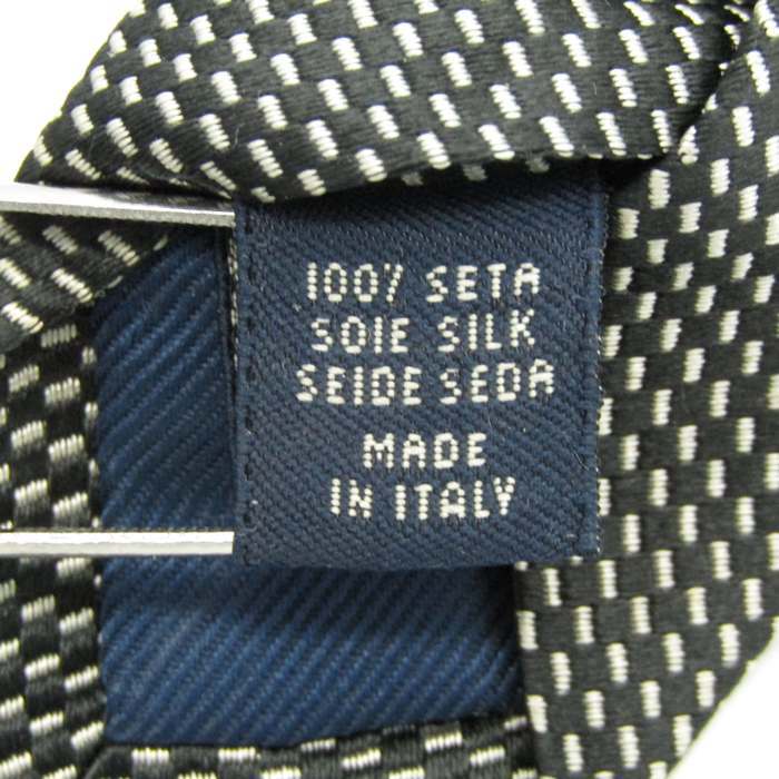 ジュンコシマダ ブランド ネクタイ ドット 格子柄 シルク イタリア製 PO メンズ ブラック JUNKO SIMADA_画像5