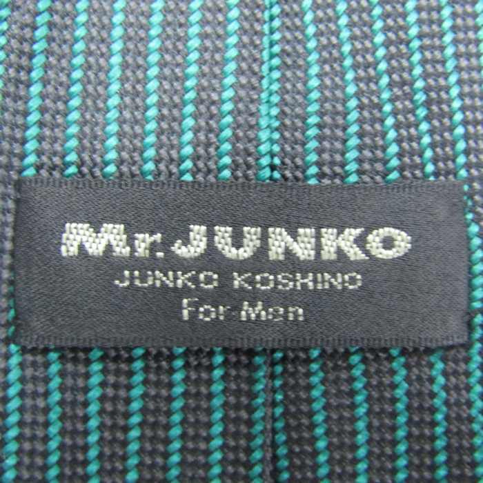 ミスタージュンコ ブランド ネクタイ パネル柄 バーチカルストライプ PO メンズ ブラック Mr.JUNKO_画像4