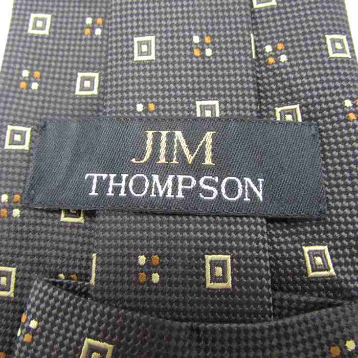 ジムトンプソン ブランド ネクタイ 総柄 シルク PO メンズ ブラウン JIM THOMPSONの画像4