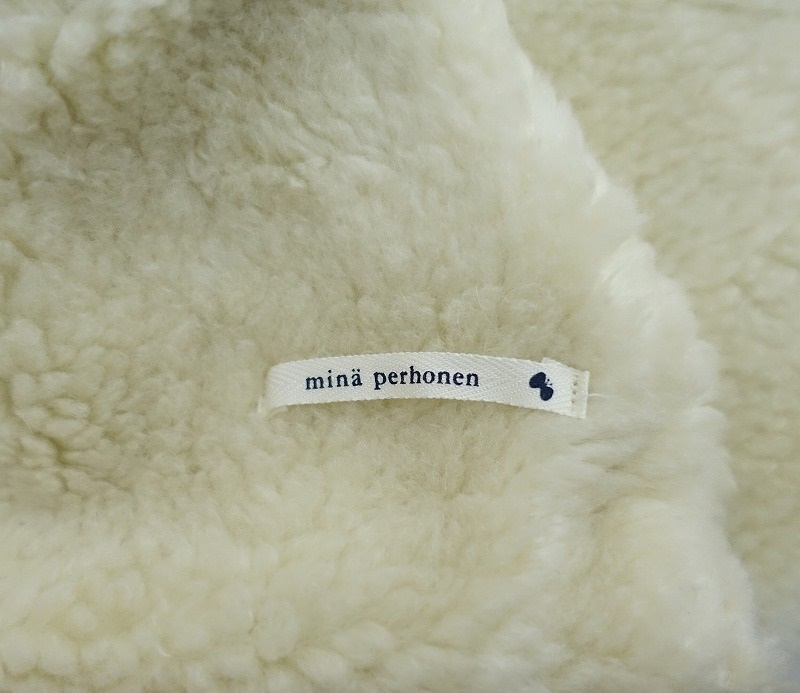 【定価3.6万】ミナペルホネン mina perhonen *forest tile ボアマフラー*オフホワイトフォレストタイル(st84-2403-74)【20D42】_画像8