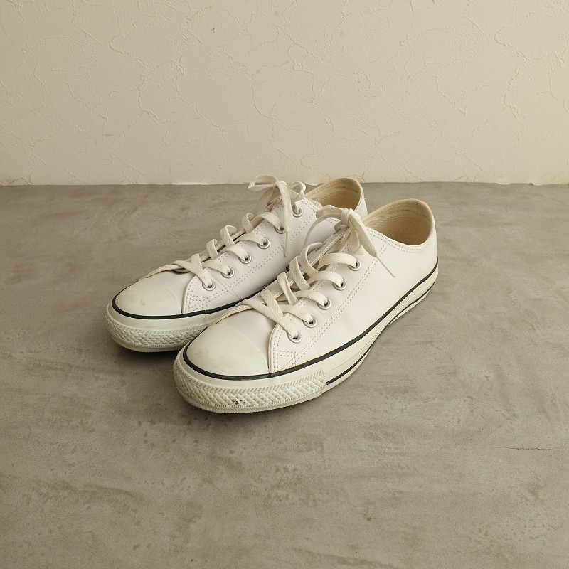 コンバース CONVERSE *ローカットスニーカー 8/26.5*ホワイトレースアップレザー皮革シューズ靴(sh88-2403-47)【10D42】の画像1