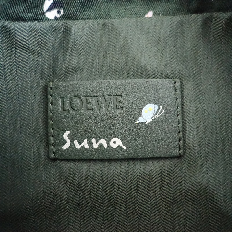 【2024SS/美品/定価4.1万】ロエベ×スナ・フジタ LOEWE×Suna Fujita*パンダドローストリングポーチ*鞄巾着(ba7-2403-32)【20D42】の画像7