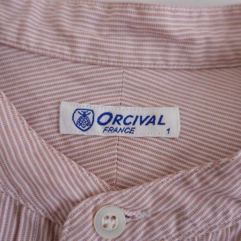 オーシバル ORCIVAL *コットンストライプシャツワンピース*1ブラウンホワイト長袖ロングスリーブ(33-2403-296)【30D42】_画像9