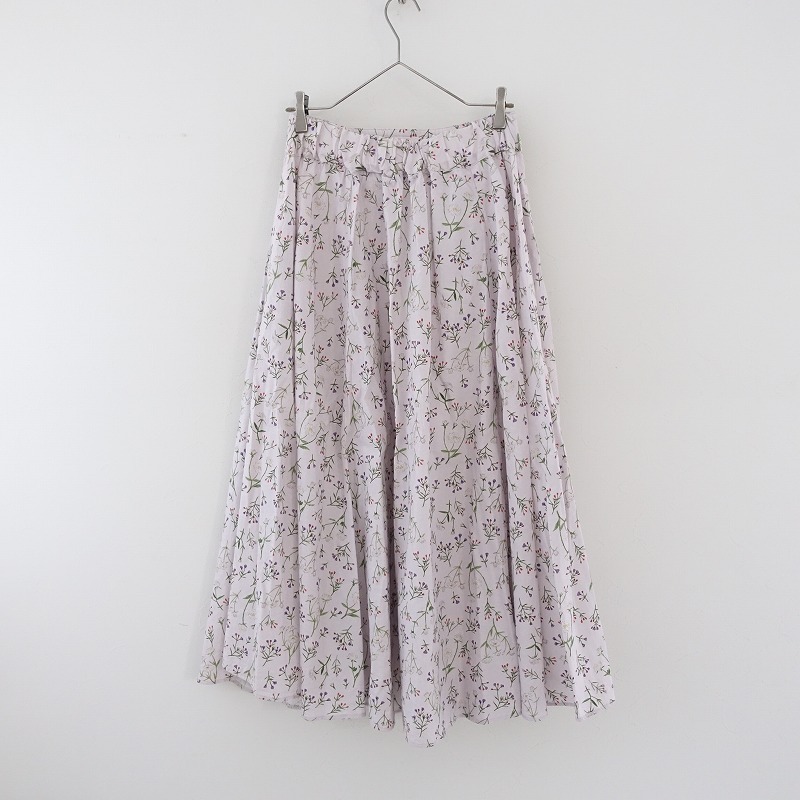 【定価3.1万】ネストローブ nest Robe UpcycleLino *lowers tail flare skirt テールフレアスカート*麻綿(sk1-2403-511)【41D42】_画像2