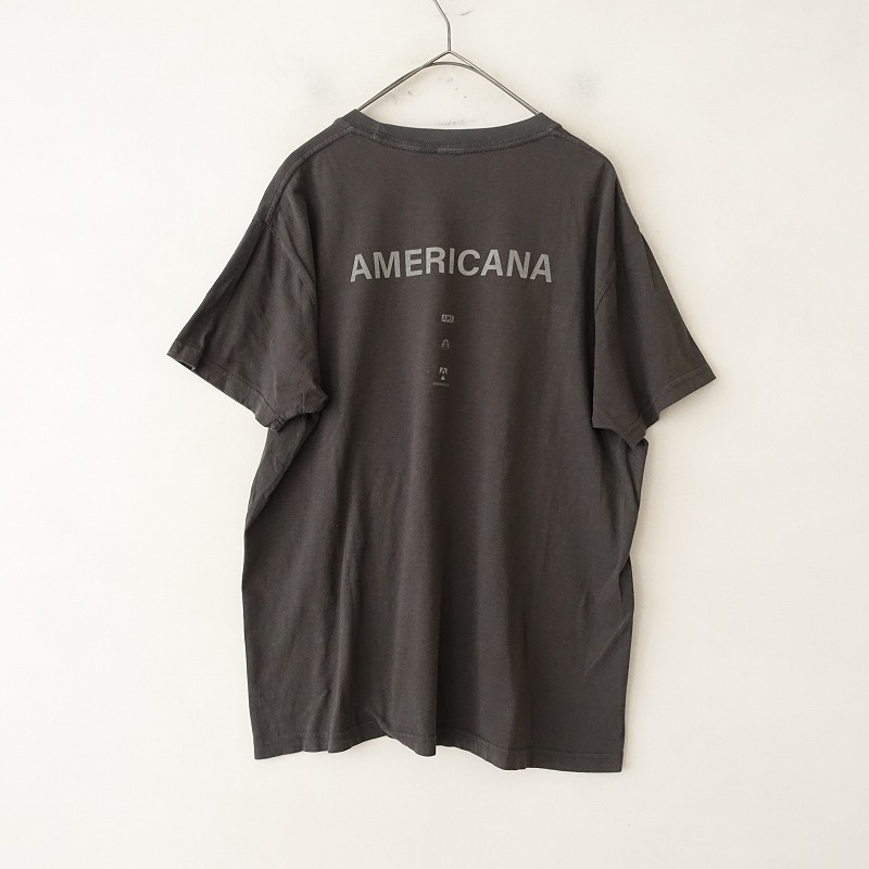 アメリカーナ Americana *バックプリントTシャツ*天竺チャコールグレー半袖カットソープルオーバー(25-2403-477)【51D42】_画像2