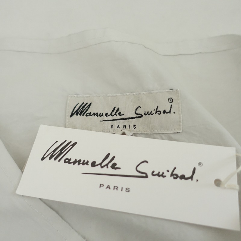 【定価6.4万】マニュエルギバル Manuelle Guibal *切替えプリーツボリュームワンピース*アイルグレー綿長袖(2-2403-587)【61D42】の画像8