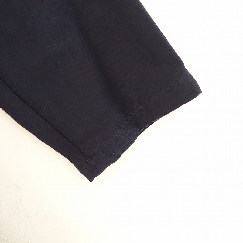  mina perhonen mina perhonen *memorable One-piece *36 long sleeve waist rubber cotton cotton navy blue navy front opening (j4-2403-193)[71D42]