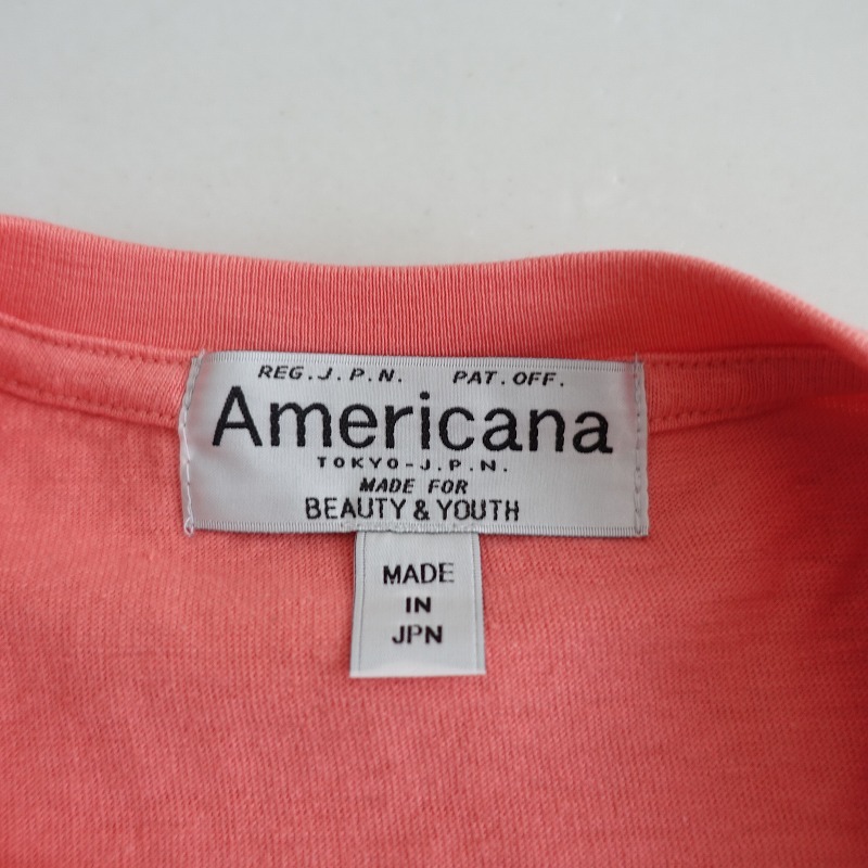 【美品/UNITED ARROWS BEAUTY&YOUTH別注】アメリカーナ Americana *MUSIC プリントTシャツ*ピンク半袖(33-2403-625)【81D42】の画像7