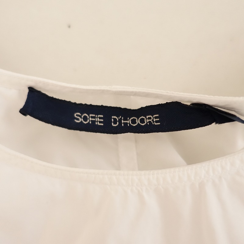 ソフィードール SOFIE D’HOORE *スナップボタンコットンシャツ*36高密度布帛ホワイトプルオーバーブラウス(2-2403-636)【91D42】の画像7