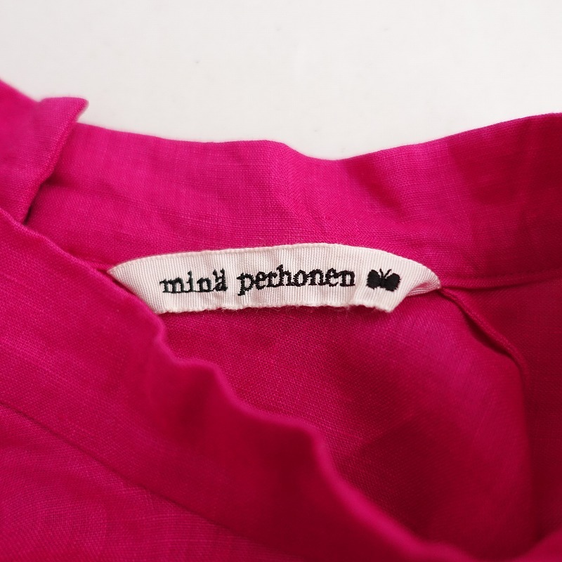 [ regular price 6.4 ten thousand ] mina perhonen mina perhonen *peonygya The - One-piece *36linen flax pink dress long (k25-2404-80)[12D42]