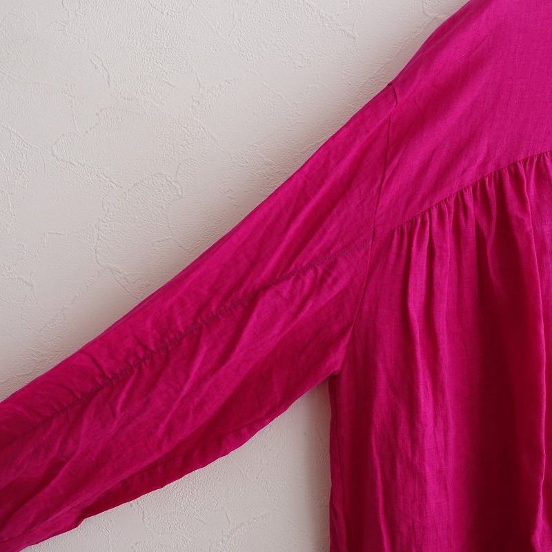 [ regular price 6.4 ten thousand ] mina perhonen mina perhonen *peonygya The - One-piece *36linen flax pink dress long (k25-2404-80)[12D42]