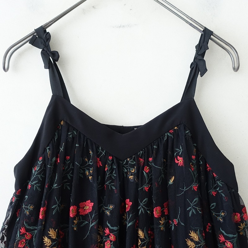 【新品/定価5.7万】フォーフラワーオブロマンス FOR FLOWERS OF ROMANCE *DRESS 刺繍チュールワンピース*38(1-2404-38)【12D42】の画像3