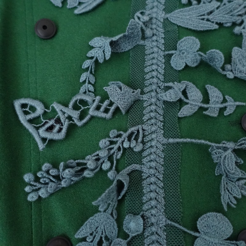 [ beautiful goods / regular price 9.3 ten thousand ] mina perhonen mina perhonen *souplesse wool One-piece *38 green green dress double (1-2404-71)[42D42]