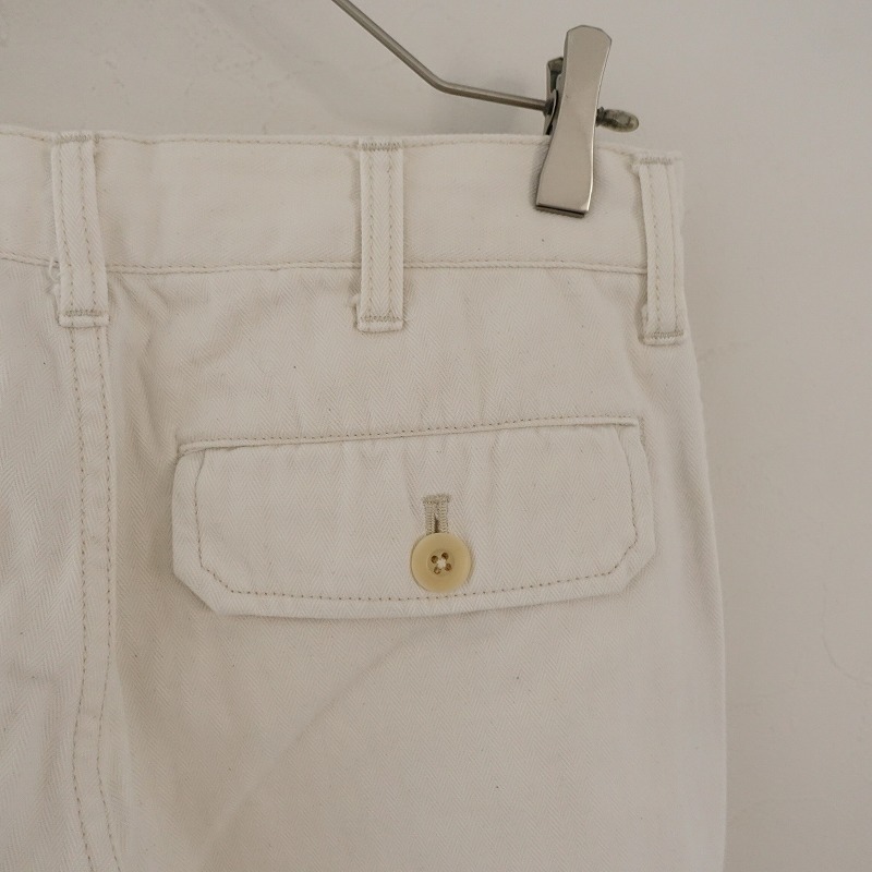 tuju-TOUJOURS * cotton herringbone strut pants *1 bottoms cotton white jeans Denim (1-2404-125)[52D42]