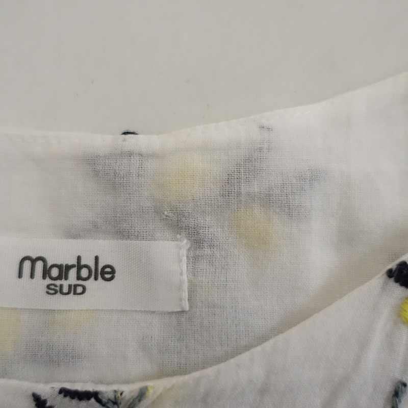 マーブルシュッド marble SUD *異素材切替刺繍プルオーバー*Fコットン綿スリーブレスブラウスカットソー(25-2404-18)【52D42】_画像7