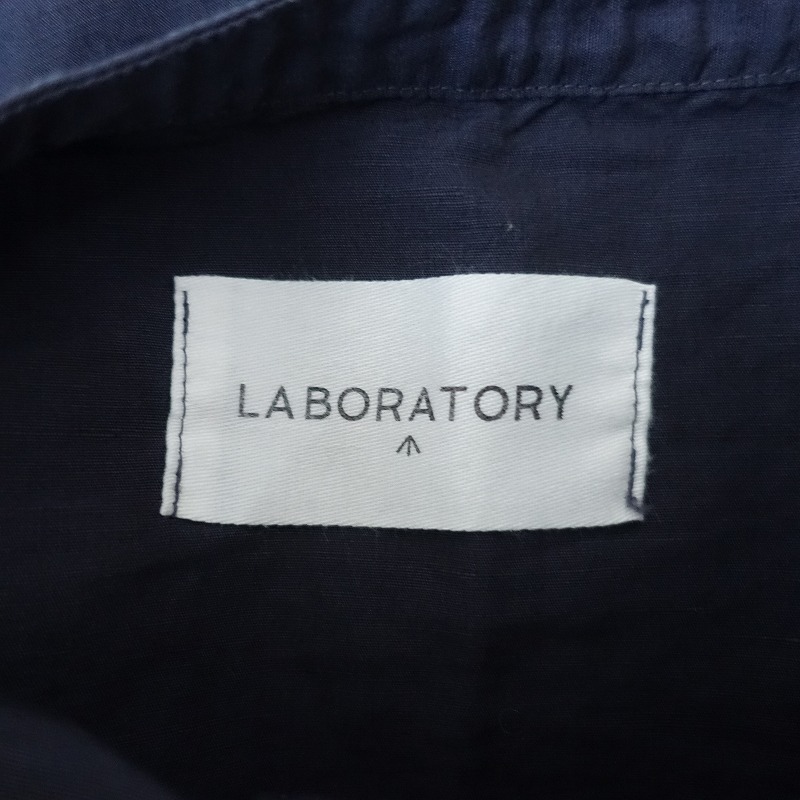 ラボレイトリー Laboratory *リネンコットンスタンドカラーワイドワンピース*Fドレス麻綿ネイビー紺(1-2403-575)【62D42】_画像7