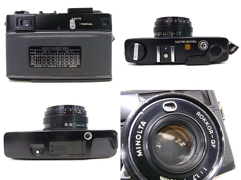 e11604　Minolta HI・MATIC E/ROKKOR-QF 1:1.7 f=40mm ミノルタ カメラ ジャンク品 ブラックボディ