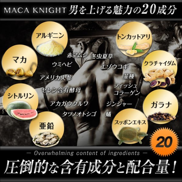 MACA KNIGHT★クラチャイダム トンカットアリ 亜鉛 ノコギリヤシ マカ シトルリン等★人気の20成分配合★日本製!の画像4