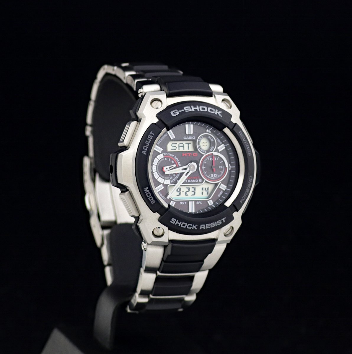 １円～ 超美品 CASIO カシオ G-SHOCK MT-G MTG-1500-1AJF SS・樹脂 メンズ 電波ソーラー 黒文字盤 箱保取 定価5.9万の画像9