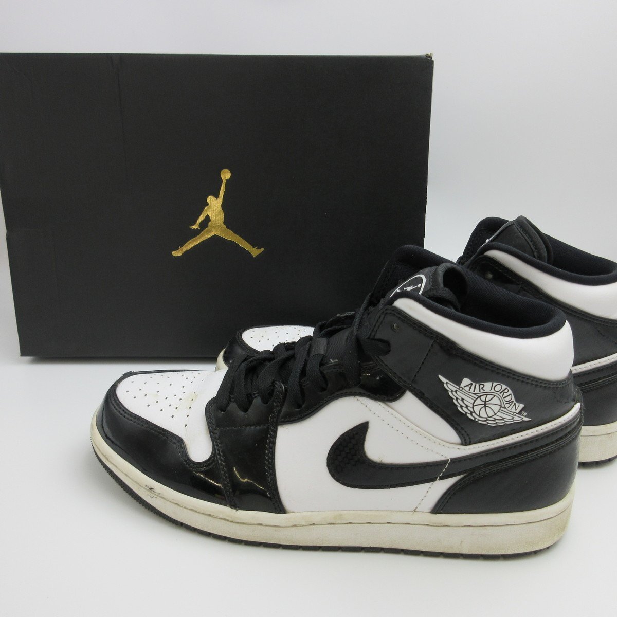 ★1円スタート！NIKE スニーカー AIR JORDAN 1 MID SE ASW 27.5cm エア ジョーダン 1 ミッド ホワイト×ブラック 555088-010 極希少の画像1