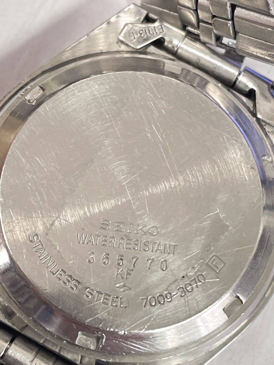 SEIKO セイコー 5 AUTOMATIC オートマチック 自動巻 7009-3070 デイデイト ブラック ゴールド 腕時計の画像6