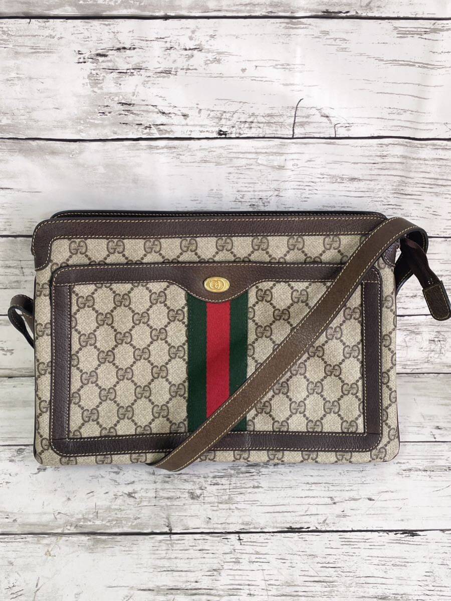 GUCCI オールドグッチ GG柄 ショルダーバック シェリーライン _画像1