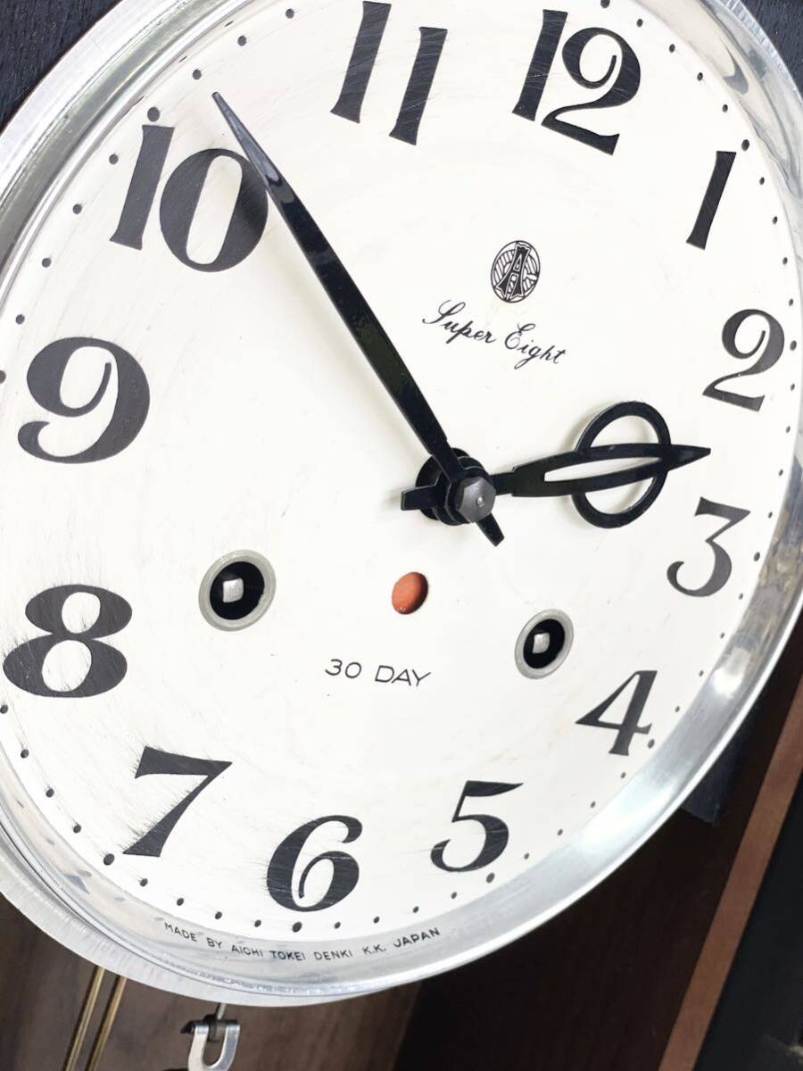 JUPER EIGHT 柱時計 壁掛け時計 30DAY 振り子 木製 掛時計 ボンボン時計 インテリア オブジェ レトロ   Y3の画像3