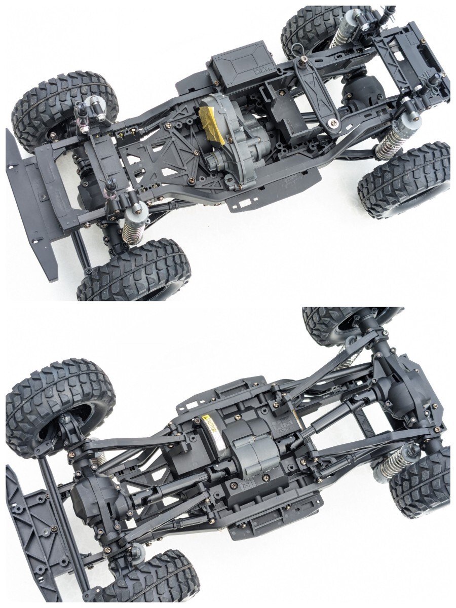 TAMIYA タミヤ 1/10 CC02シャーシ ハイラックス エクストラキャブ 失敗作ボディです シャーシ新品組み立て後使用4回程 中古品 車体のみの画像4