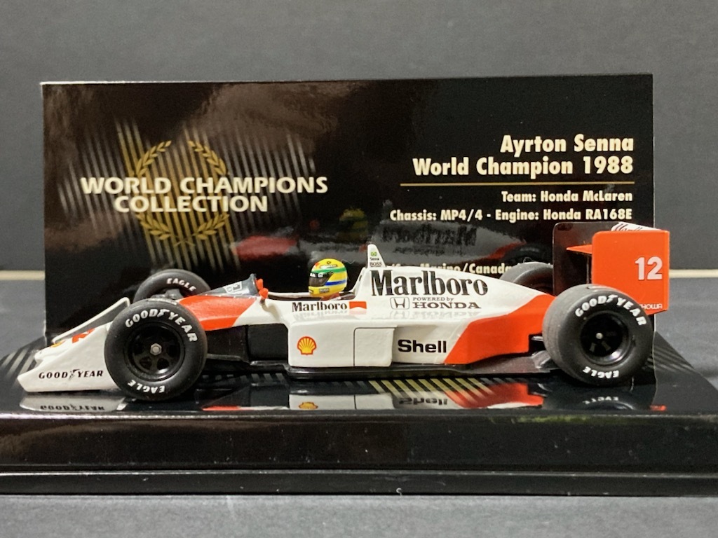 ミニチャンプス 1/43 WORLD CHAMPIONS COLLECTION マクラーレン MP4/4 アイルトン・セナ車 Marlboro仕様の画像7