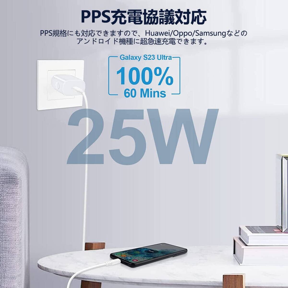 【在庫セール】PD Type-Cケーブル付き 充電器 充電器 ギャラクシー 充電器 60W Andriod タイプC充電器 Galの画像8