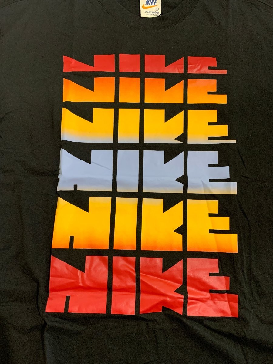 NIKE ナイキ スポーツウェア クラシック ロゴ 6連 ゴツナイキ S/S Tシャツ XLサイズ 黒 BV7634-010 タグ付き保管品_画像3