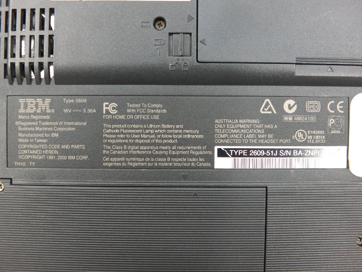 【z26807】IBM ThinkPad Type 2609-51J ノートパソコン ジャンク 3台まとめ 格安スタート_画像7