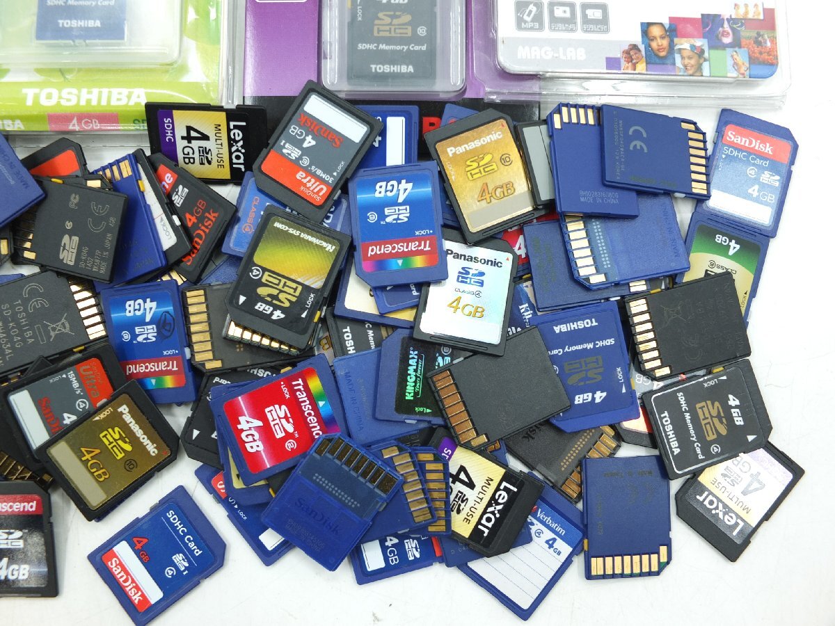 【z26847】SD Memory Card SD メモリーカード SDカード 4GB 131枚 まとめ Panasonic Green House TOSHIBA etc 格安スタートの画像3