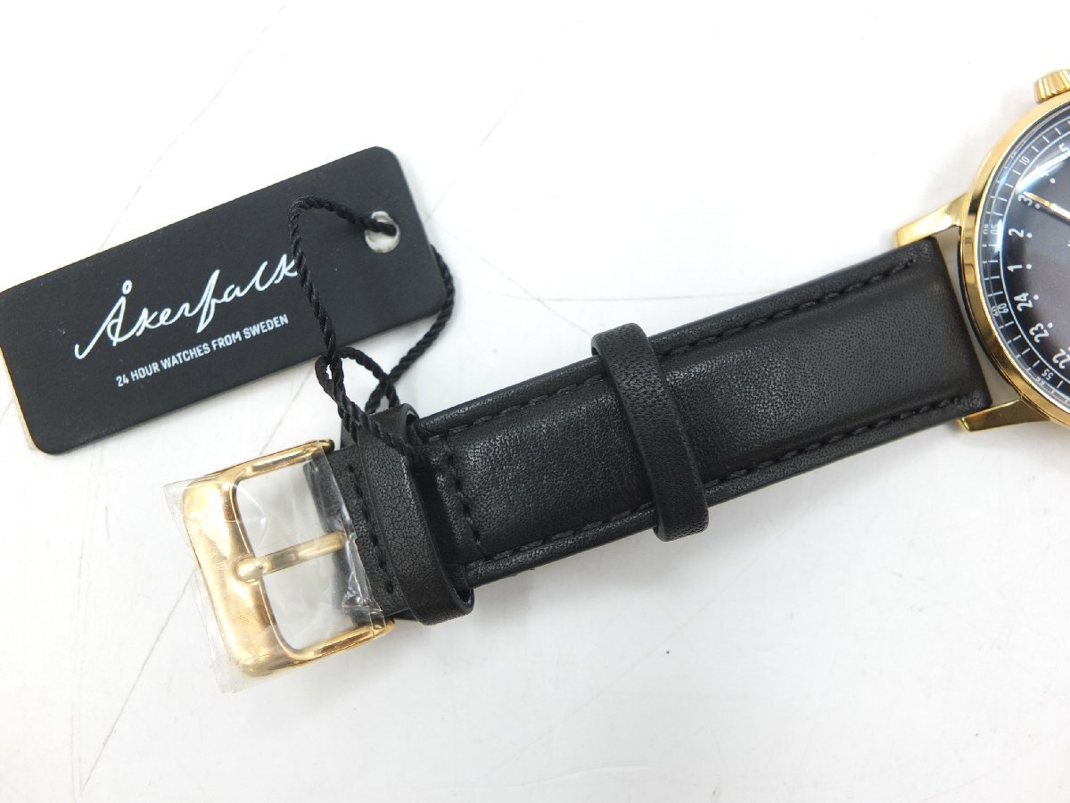 【z27006】開封済み・未使用 Akerfalk オーカーフォーク FIRST SEASON AK-001 クォーツ腕時計 24時間表示 替えバンド付き 元箱付属の画像7