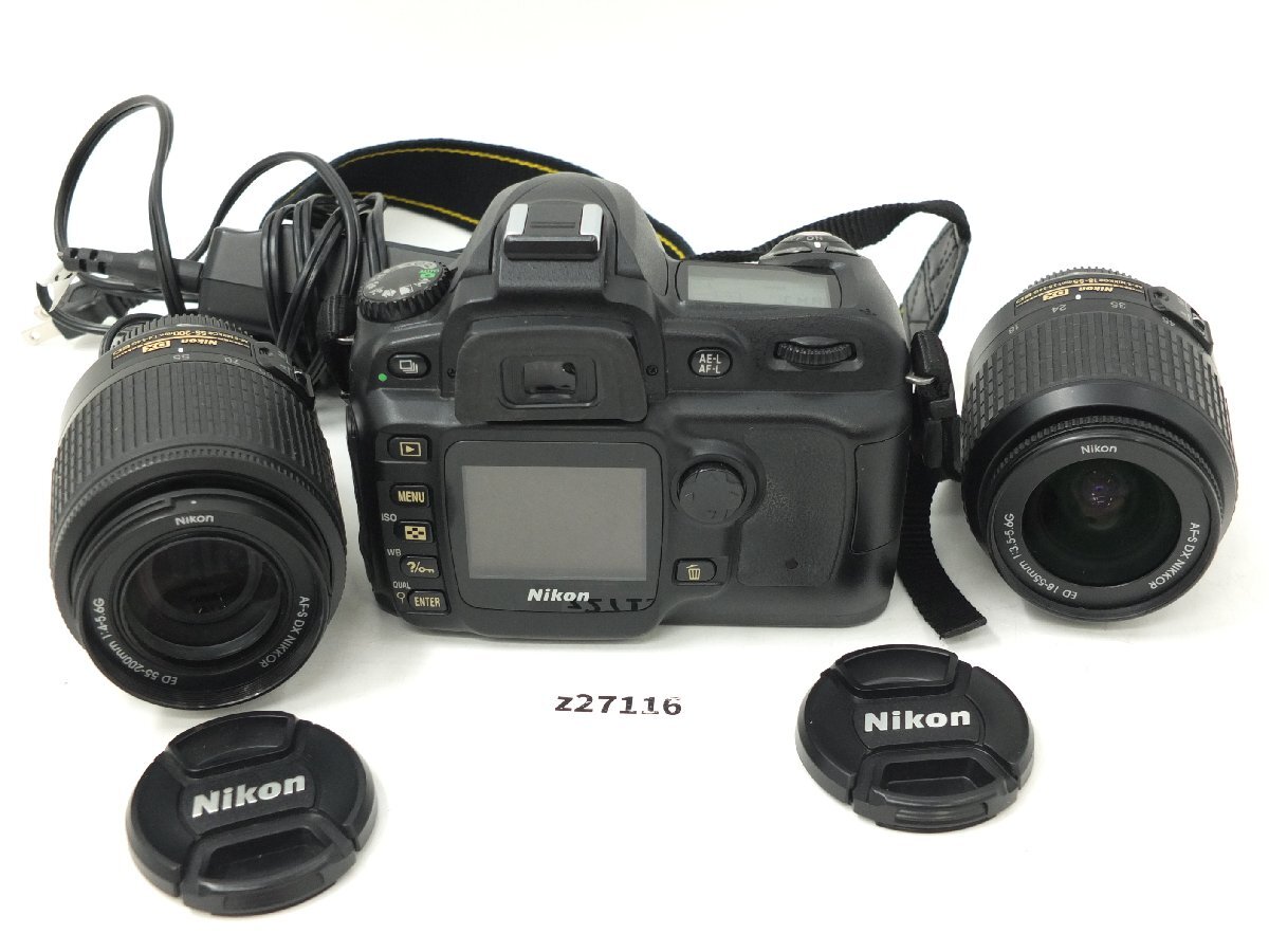 【z27116】Nikon ニコン D50 デジタル一眼レフカメラ ボディ ブラック AF-S55-200mm・AF-S18-55mmレンズ 充電器付 未チェック格安スタートの画像1