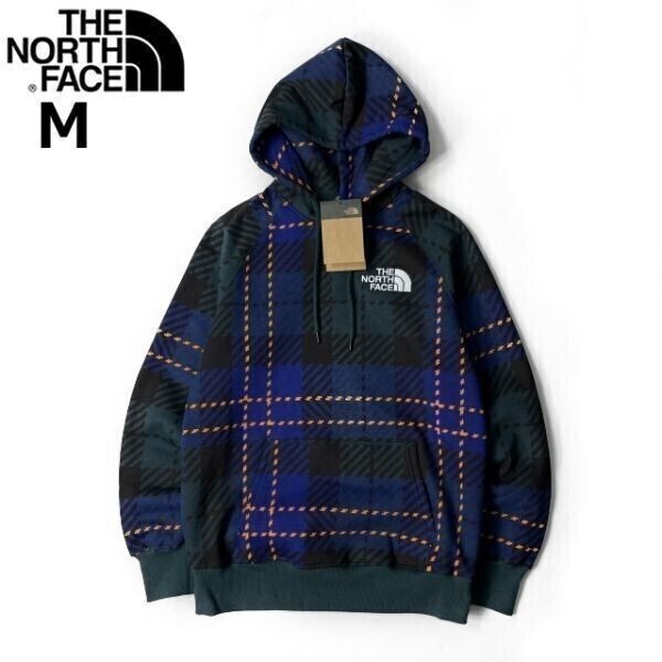 1円～!売切!【正規新品】THE NORTH FACE◆W HOLIDAY HOODIE パーカー US限定 上質 男女兼用 アウトドア (M)青 緑 チェック柄 181130-35-cの画像3