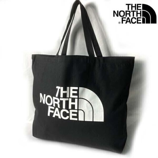 1円～!売切!【正規新品】THE NORTH FACE HOLIDAY REUSABLB TOTE トート バッグ エコバッグ USA購入 通学 ビッグロゴ 男女兼用 黒 180626-3の画像1