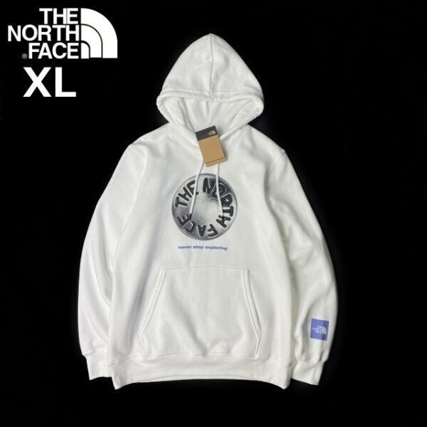 1円～!売切!【正規新品】THE NORTH FACE◆BRAND PROUD HOODIE パーカー スウェット グラフィック ボックスロゴ US限定(XL)白 181130-33の画像2