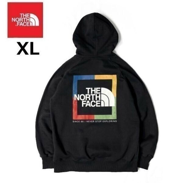 1円～!売切!【正規新品】THE NORTH FACE◆W NOV GRAPHIC HOODIE パーカー US限定 バックプリント 裏起毛 ボックスロゴ(XL)黒181130-30の画像7