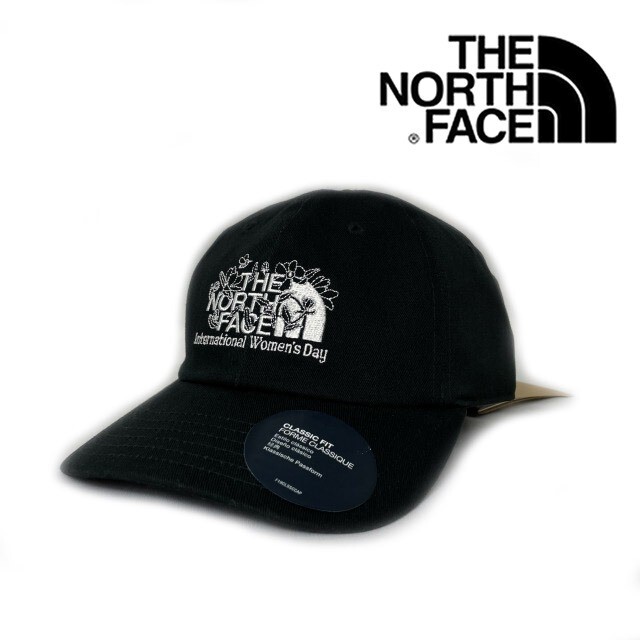 1円～!売切!【正規新品】THE NORTH FACE Backyard Ball Cap 帽子 キャップ US限定 ボックスロゴ 花 刺繍 男女兼用(ONE SIZE)黒 180623-B-15の画像1