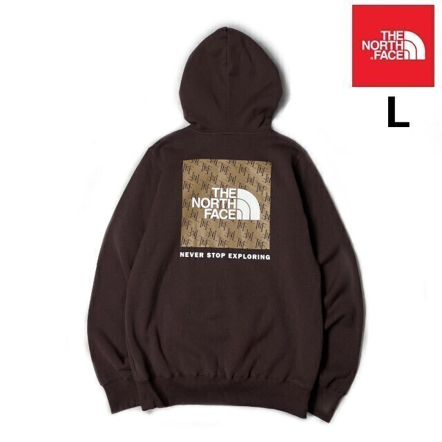 1円～!売切!【正規新品】THE NORTH FACE BOX NSE PULLOVER HOODIE パーカー US限定 ボックスロゴ 裏起毛 グラフィック(L)茶 181130-30の画像1