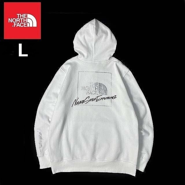 1円～!売切!【正規新品】THE NORTH FACE◆GRAPHIC INJECTION HOODIE プルオーバー パーカー US限定 グラフィック 裏起毛(L)白 181130-30の画像3