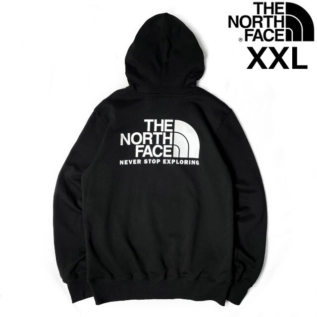 1円～!売切!【正規新品】THE NORTH FACE◆THROWBACK HOODIE プルオーバー パーカー US限定 裏起毛 アウトドア 男女兼用(XXL)黒 181130-30_画像1